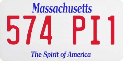 MA license plate 574PI1