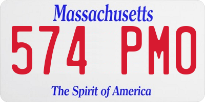 MA license plate 574PM0