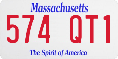 MA license plate 574QT1