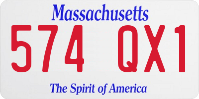 MA license plate 574QX1