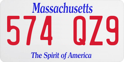 MA license plate 574QZ9