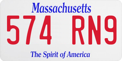 MA license plate 574RN9