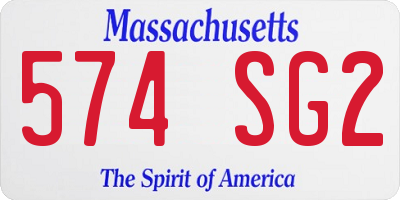 MA license plate 574SG2