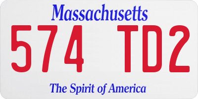 MA license plate 574TD2