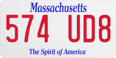 MA license plate 574UD8