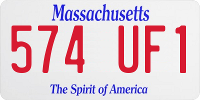 MA license plate 574UF1