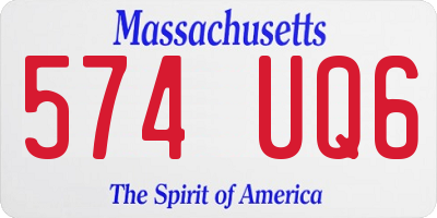 MA license plate 574UQ6
