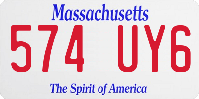 MA license plate 574UY6