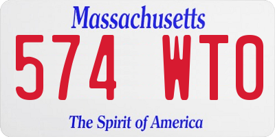 MA license plate 574WT0