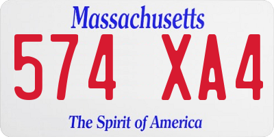 MA license plate 574XA4