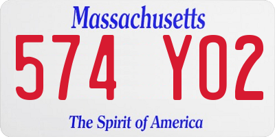 MA license plate 574YO2