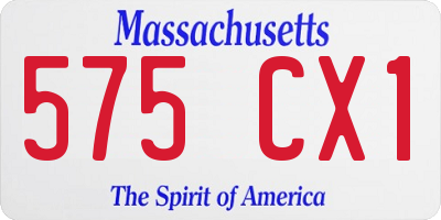 MA license plate 575CX1