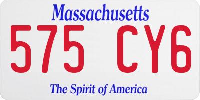 MA license plate 575CY6