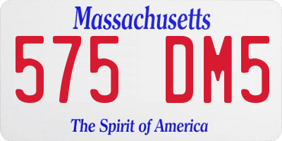 MA license plate 575DM5
