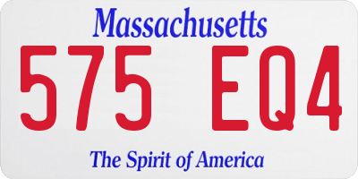 MA license plate 575EQ4