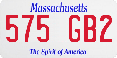 MA license plate 575GB2