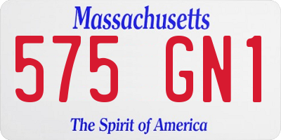 MA license plate 575GN1