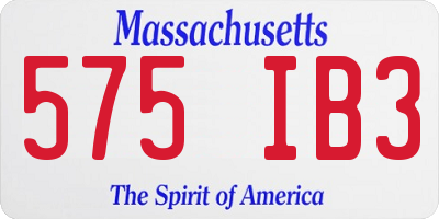 MA license plate 575IB3