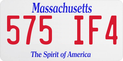 MA license plate 575IF4