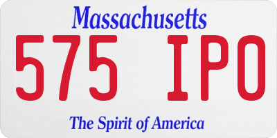 MA license plate 575IP0