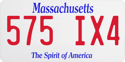 MA license plate 575IX4