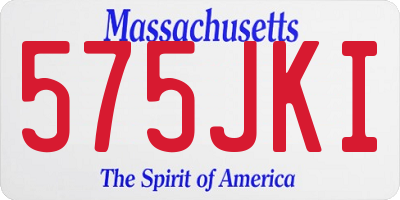 MA license plate 575JKI