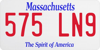 MA license plate 575LN9