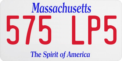 MA license plate 575LP5