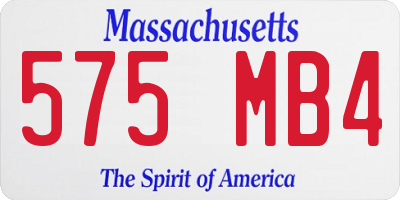 MA license plate 575MB4
