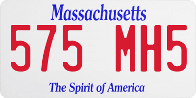 MA license plate 575MH5