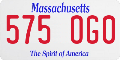 MA license plate 575OG0