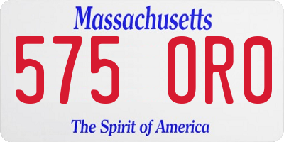 MA license plate 575OR0