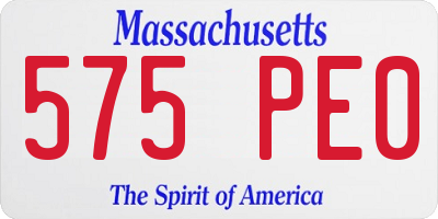 MA license plate 575PE0