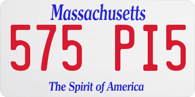 MA license plate 575PI5