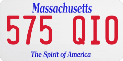 MA license plate 575QI0
