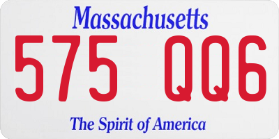 MA license plate 575QQ6