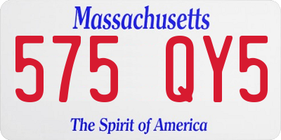 MA license plate 575QY5