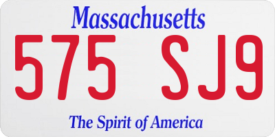 MA license plate 575SJ9