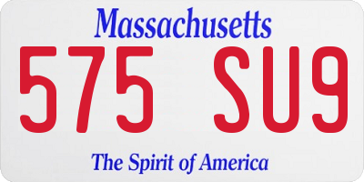 MA license plate 575SU9