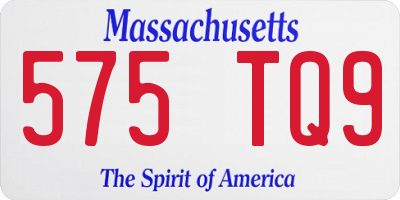 MA license plate 575TQ9
