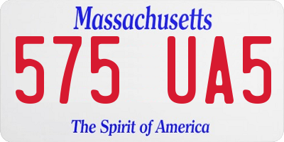 MA license plate 575UA5