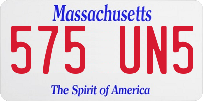 MA license plate 575UN5