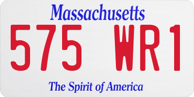 MA license plate 575WR1