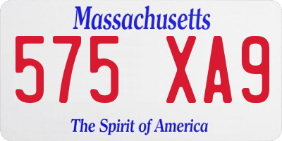 MA license plate 575XA9