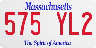 MA license plate 575YL2