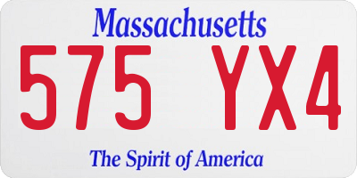 MA license plate 575YX4