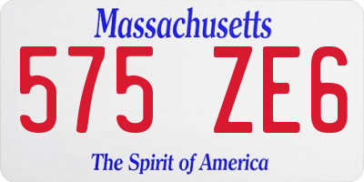 MA license plate 575ZE6