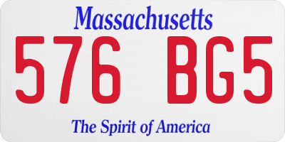 MA license plate 576BG5