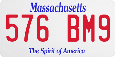 MA license plate 576BM9