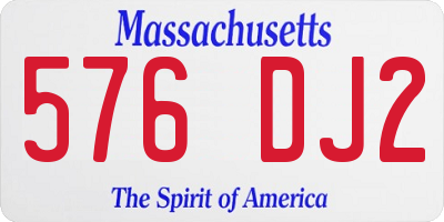 MA license plate 576DJ2